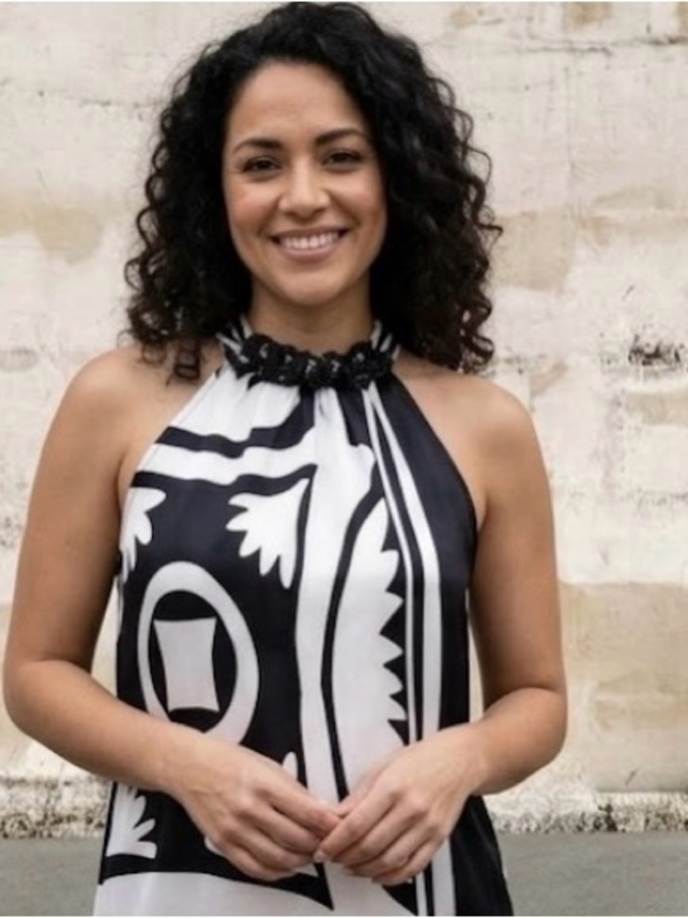 PLEATED BLOUSE WITH CHAIN DETAILS